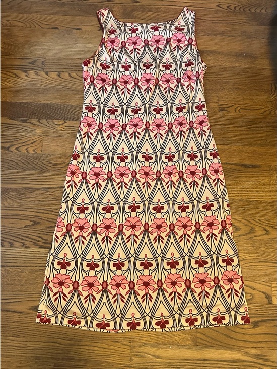 Tessuto Dresses & Skirts - Sleeveless Pink Floral Midi Dress with Cream Base reversible